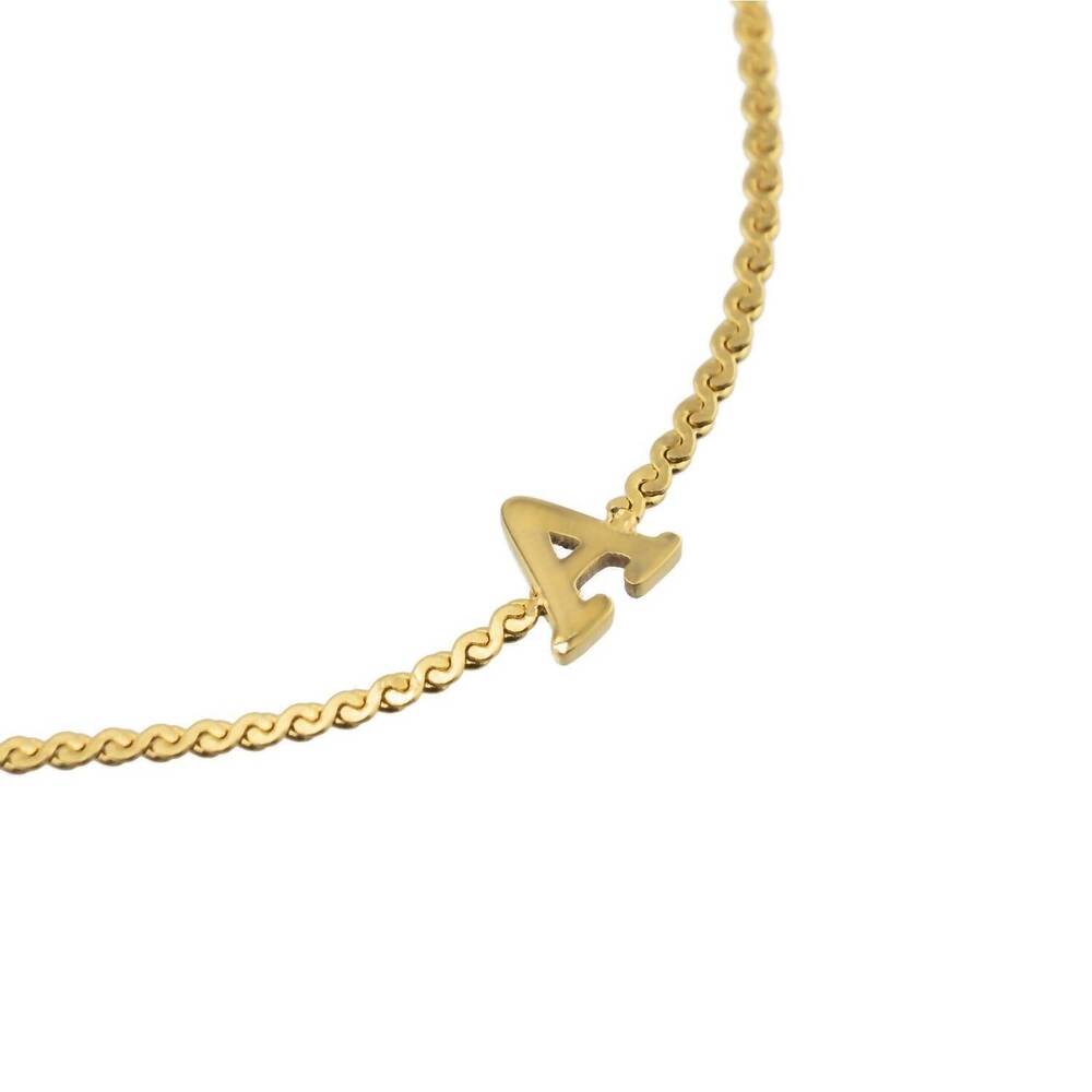 NEW BRENDA GRANDS women's dainty initial bracelet in gold